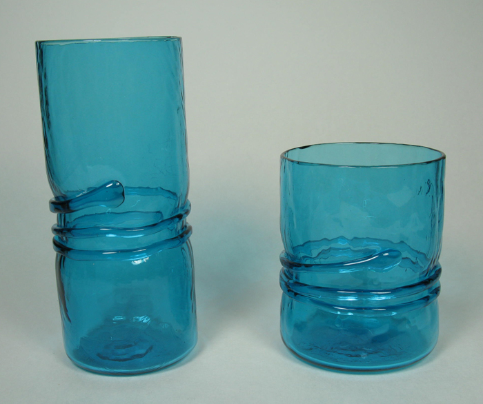 Hand-blown glasses in Aqua